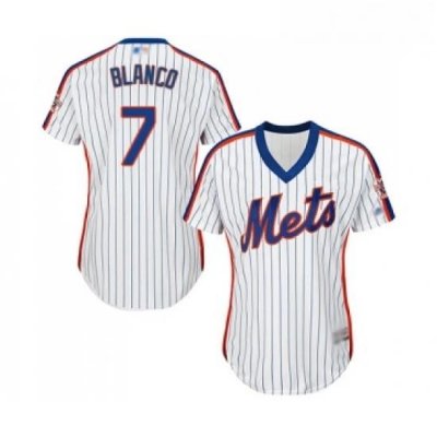 Womens New York Mets 7 Gregor Blanco Authentic White Alternate Cool Base Baseball Jersey