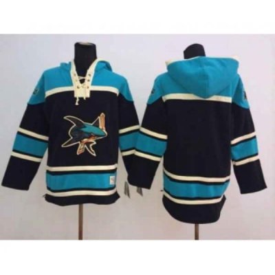 nhl jerseys san jose sharks blank black-green[pullover hooded sweatshirt]