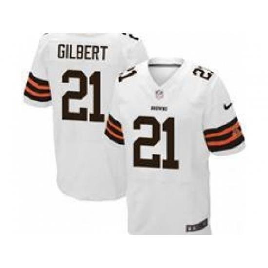 Nike Cleveland Browns 21 Justin Gilbert White Elite NFL Jersey