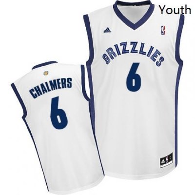 Youth Adidas Memphis Grizzlies 6 Mario Chalmers Swingman White Home NBA Jersey