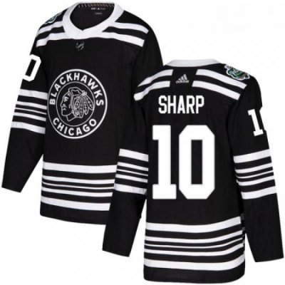 Youth Adidas Chicago Blackhawks 10 Patrick Sharp Authentic Black 2019 Winter Classic NHL Jersey