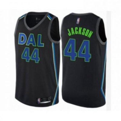 Mens Dallas Mavericks 44 Justin Jackson Authentic Black Basketball Jersey City Edition