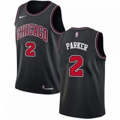 Mens Nike Chicago Bulls 2 Jabari Parker Swingman Black NBA Jersey Statement Edition