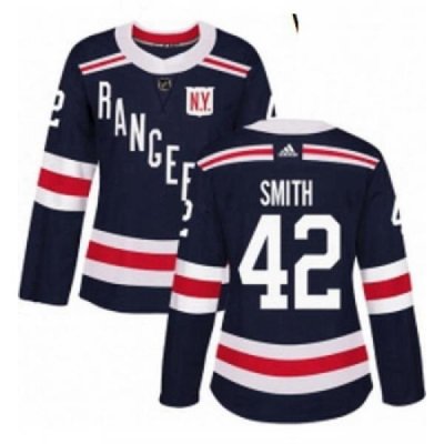 Womens Adidas New York Rangers 42 Brendan Smith Authentic Navy Blue 2018 Winter Classic NHL Jersey