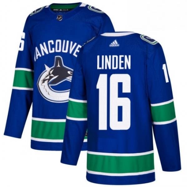 Youth Adidas Vancouver Canucks 16 Trevor Linden Authentic Blue Home NHL Jersey