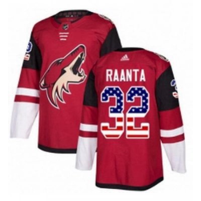 Youth Adidas Arizona Coyotes 32 Antti Raanta Authentic Red USA Flag Fashion NHL Jersey