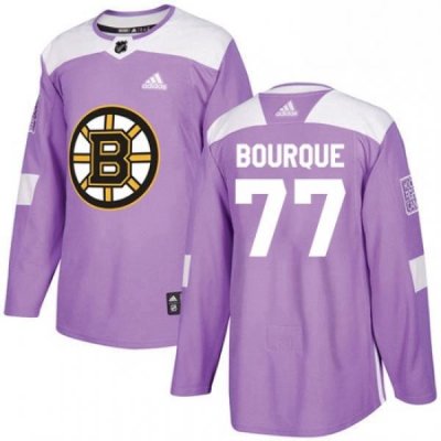 Mens Adidas Boston Bruins 77 Ray Bourque Authentic Purple Fights Cancer Practice NHL Jersey