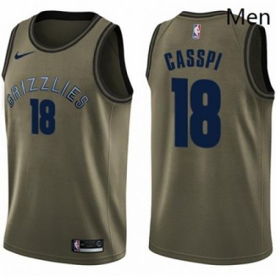 Mens Nike Memphis Grizzlies 18 Omri Casspi Swingman Green Salute to Service NBA Jersey