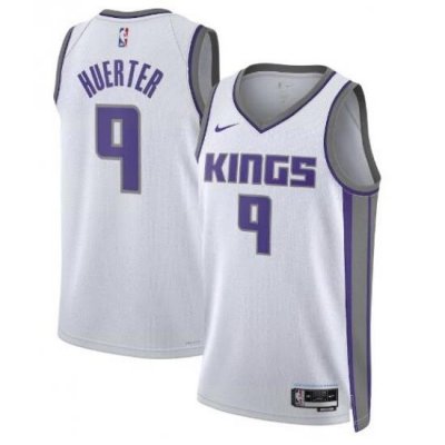 Men Nike Sacramento Kings Kevin Huerter #9 White Swingman Stitched NBA Jersey