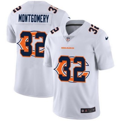 Nike Bears 32 David Montgomery White Shadow Logo Limited Jersey