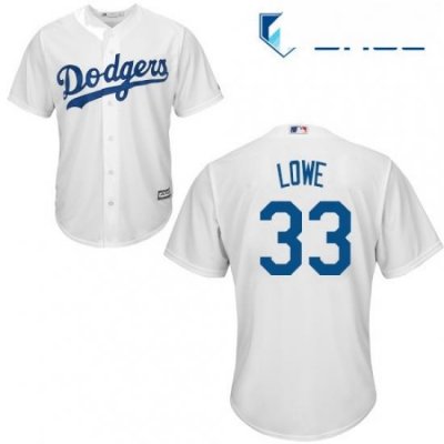 Youth Majestic Los Angeles Dodgers 33 Mark Lowe Authentic White Home Cool Base MLB Jersey