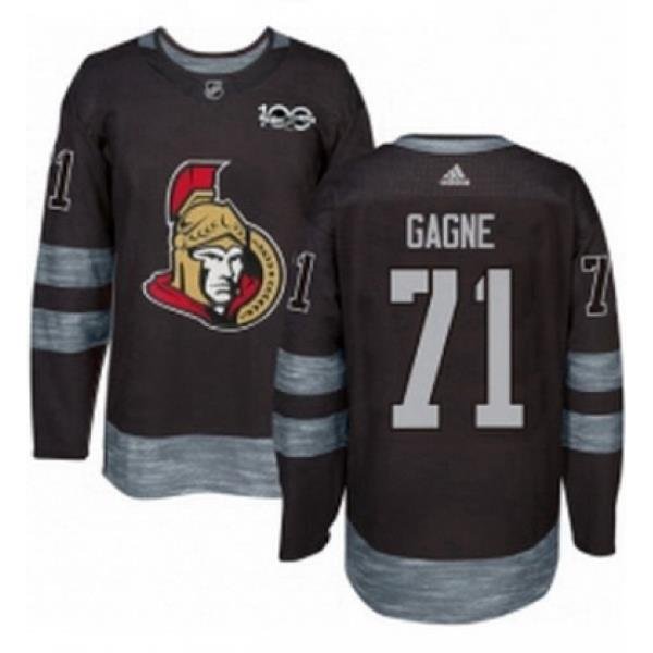 Mens Adidas Ottawa Senators 71 Gabriel Gagne Authentic Black 1917 2017 100th Anniversary NHL Jersey