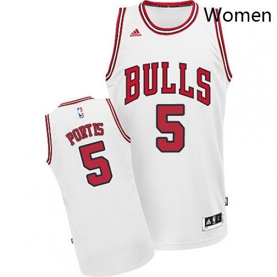 Womens Adidas Chicago Bulls 5 Bobby Portis Swingman White Home NBA Jersey