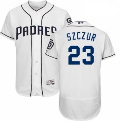 Mens Majestic San Diego Padres 23 Matt Szczur White Home Flex Base Authentic Collection MLB Jersey