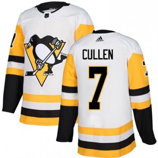 Mens Adidas Pittsburgh Penguins 7 Matt Cullen Authentic White Away NHL Jersey