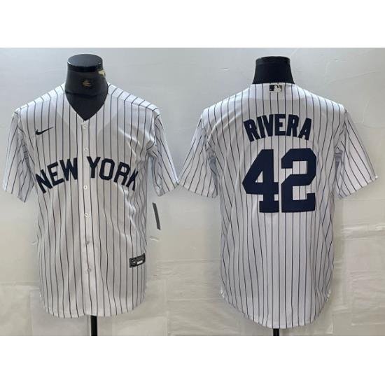 Men NeW York Yankees 42 Mariano Rivera White Cool Base Stitched Baseball Jersey