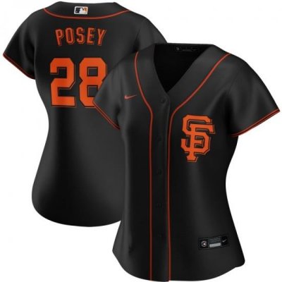 San Francisco NeW York Giants 28 Buster Posey Nike Women Alternate 2020 MLB Player Jersey Black