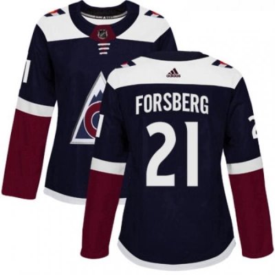 Womens Adidas Colorado Avalanche 21 Peter Forsberg Premier Navy Blue Alternate NHL Jersey