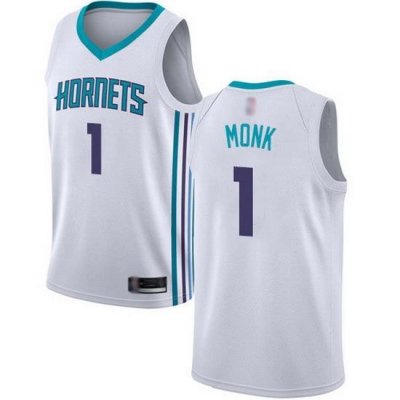 Hornets  1 Malik Monk White Basketball Jordan Swingman Association Edition Jersey