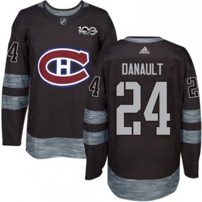 Mens Adidas Montreal Canadiens 24 Phillip Danault Premier Black 1917 2017 100th Anniversary NHL Jersey