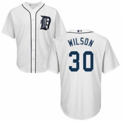 Youth Majestic Detroit Tigers 30 Alex Wilson Authentic White Home Cool Base MLB Jersey