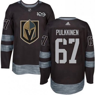 Mens Adidas Vegas Golden Knights 67 Teemu Pulkkinen Authentic Black 1917 2017 100th Anniversary NHL Jersey