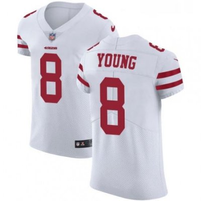 Mens Nike San Francisco 49ers 8 Steve Young White Vapor Untouchable Elite Player NFL Jersey