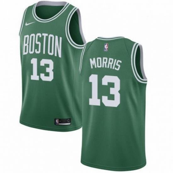 Mens Nike Boston Celtics 13 Marcus Morris Swingman GreenWhite No Road NBA Jersey Icon Edition