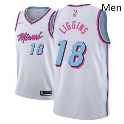 Men NBA 2018 19 Miami Heat 18 DeAndre Liggins City Edition White Jersey