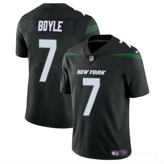 Men New York Jets 7 Tim Boyle Black Vapor Untouchable Limited Stitched Jersey