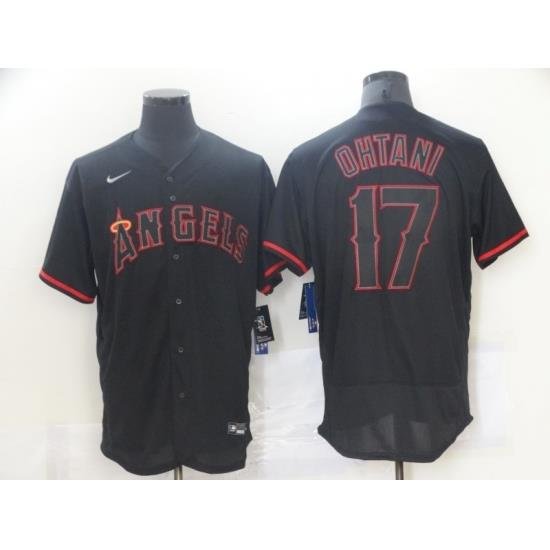 Men's Nike Los Angeles Angels of Anaheim #17 Shohei Ohtani ShoWtime Authentic Black Jersey