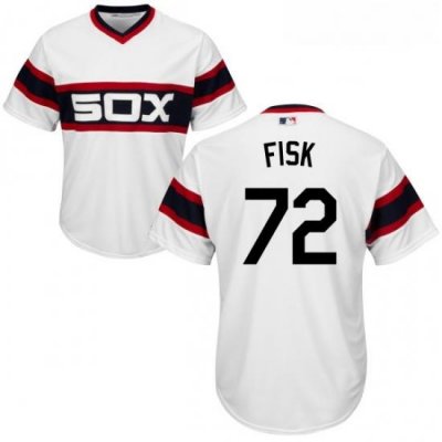 Youth Majestic Chicago White Sox 72 Carlton Fisk Replica White 2013 Alternate Home Cool Base MLB Jersey