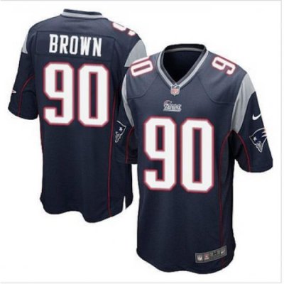 Youth New Patriots #90 Malcom Brown Navy Blue Team Color Stitched NFL Elite Jersey