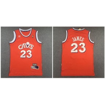 Cavaliers 23 Lebron James Orange Hardwood Classics Jersey