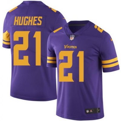 Nike Vikings #21 Mike Hughes Purple Mens Stitched NFL Limited Rush Jersey