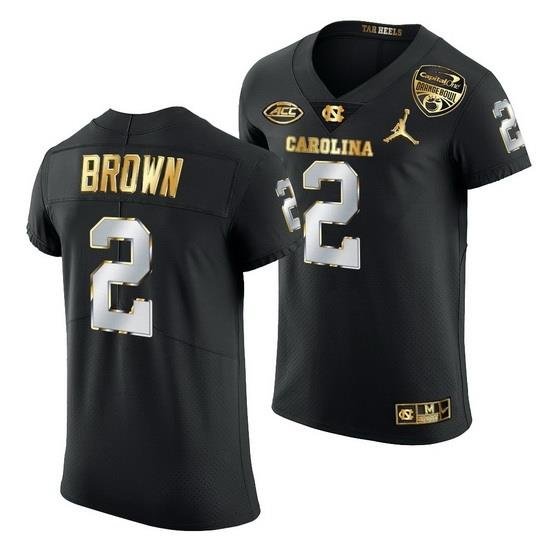 North Carolina Tar Heels Dyami Brown Black 2021 Orange Bowl Golden Edition Jersey