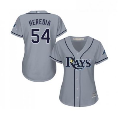 Womens Tampa Bay Rays 54 Guillermo Heredia Replica Grey Road Cool Base Baseball Jersey