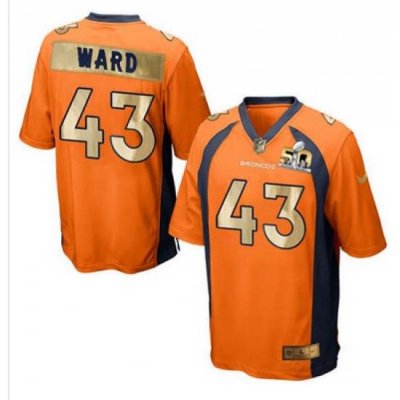 Nike Broncos #43 T J  Ward Orange Team Color Mens Stitched NFL Game Super BoWl 50 Collection Jersey