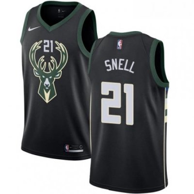 Youth Nike Milwaukee Bucks 21 Tony Snell Swingman Black Alternate NBA Jersey Statement Edition