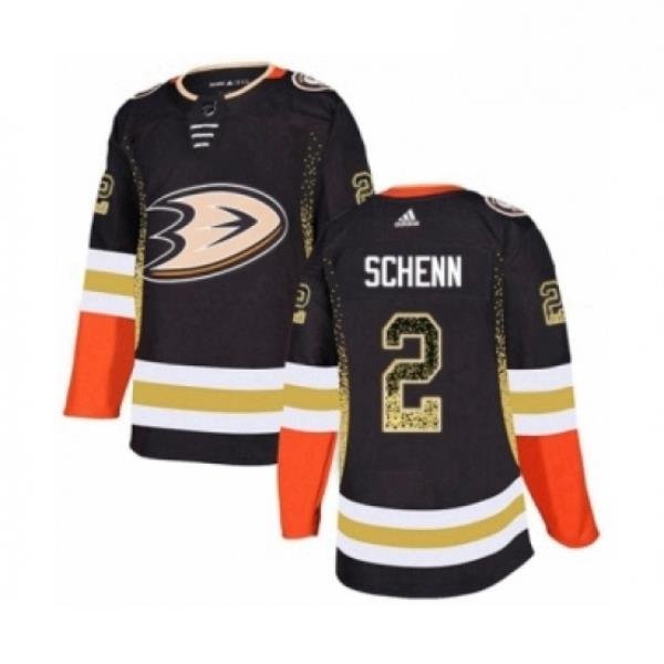 Mens Adidas Anaheim Ducks 2 Luke Schenn Authentic Black Drift Fashion NHL Jersey