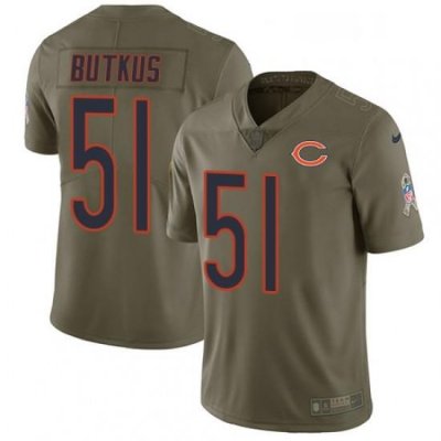 Youth Nike Chicago Bears 51 Dick Butkus Limited Olive 2017 Salute to Service NFL Jersey