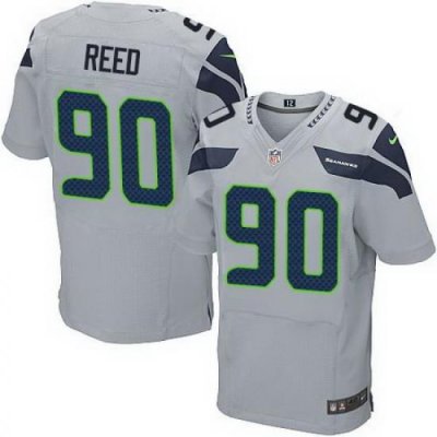 Nike Seahawks #90 Jarran Reed Grey Alternate Men Stitched NFL Elite Jersey