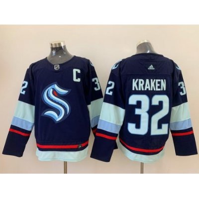 Men Seattle Kraken 32 Seattle Kraken Navy Adidas Jersey