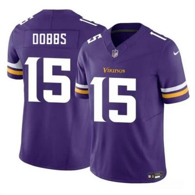 Men Minnesota Vikings 15 Josh Dobbs Purple 2023 F U S E  Vapor Untouchable Limited Stitched Jersey