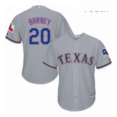 Youth Majestic Texas Rangers 20 Darwin Barney Authentic Grey Road Cool Base MLB Jersey