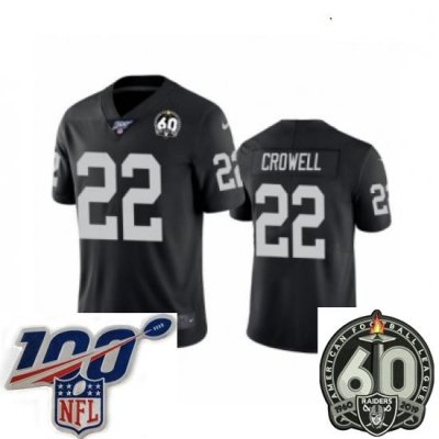 Youth Oakland Raiders #22 Isaiah Crowell Black 60th Anniversary Vapor Untouchable Limited Player 100th Season Football Jersey