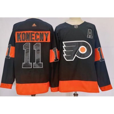 Men Philadelphia Flyers 11 Travis Konecny Black Alternate Authentic Jersey