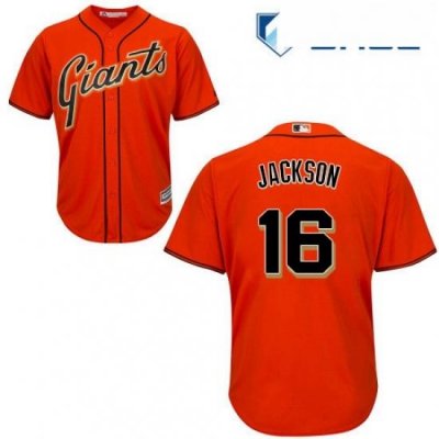 Youth Majestic San Francisco Giants 16 Austin Jackson Authentic Orange Alternate Cool Base MLB Jersey