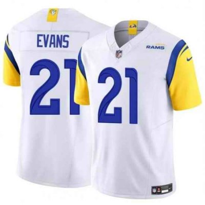 Youth Los Angeles Rams 21 Zach Evans White 2024 F U S E Vapor Untouchable Stitched Football Jersey