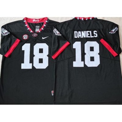 2020 Men #18 JT Daniels Georgia Bulldogs Mascot 100th Anniversary College Football Jerseys Sale-BlacK